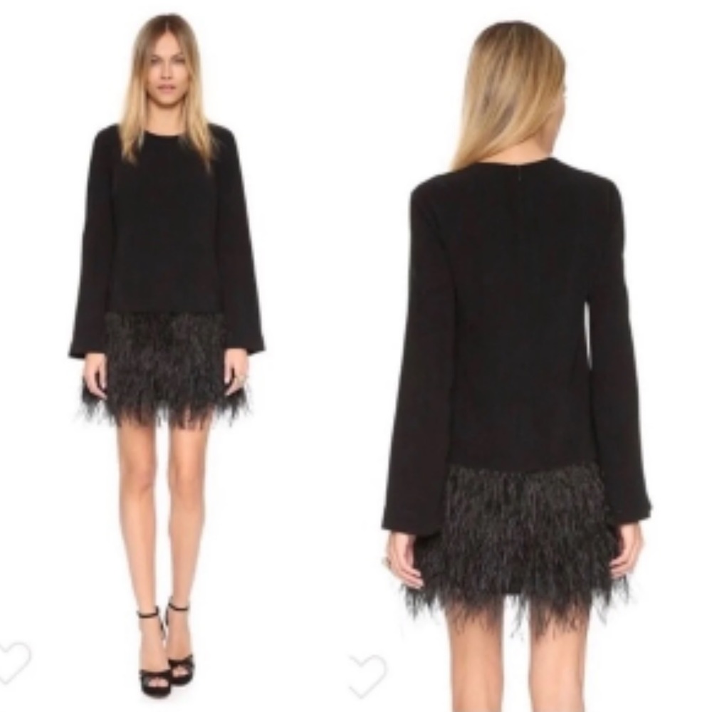 Elizabeth & James Serena ostrich feather dress